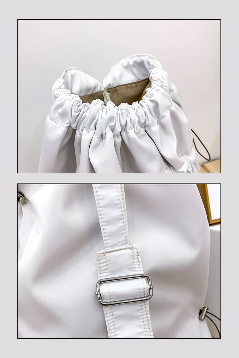 Nylon Drawstring Bucket Bag Crossbody Bag
