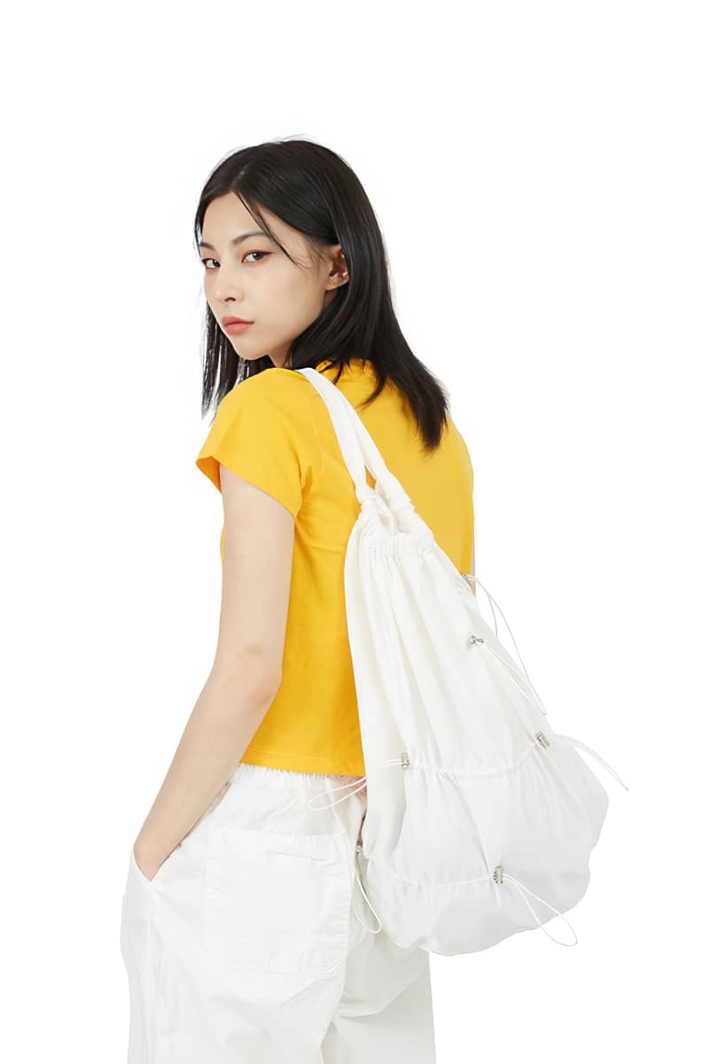 Nylon Drawstring Bucket Bag Crossbody Bag