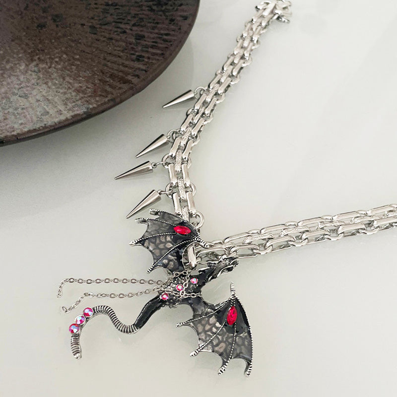 Personalized flying dragon necklace