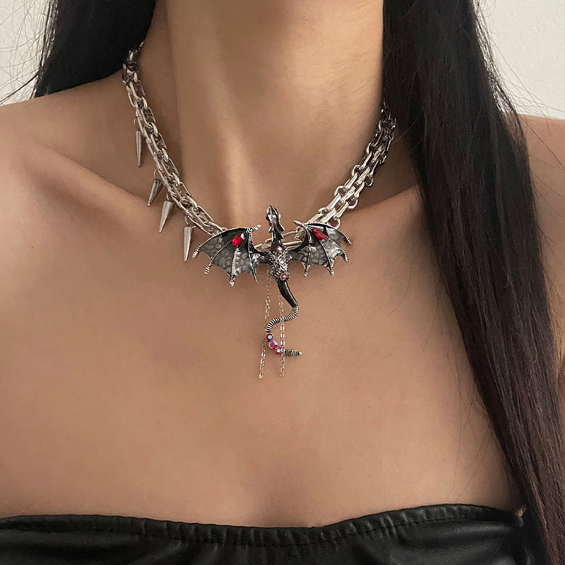 Personalized flying dragon necklace