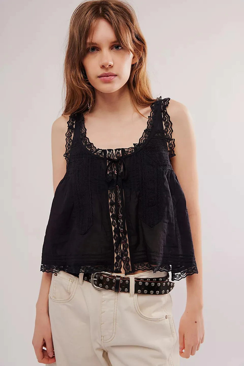 Plain Lace Tank Top
