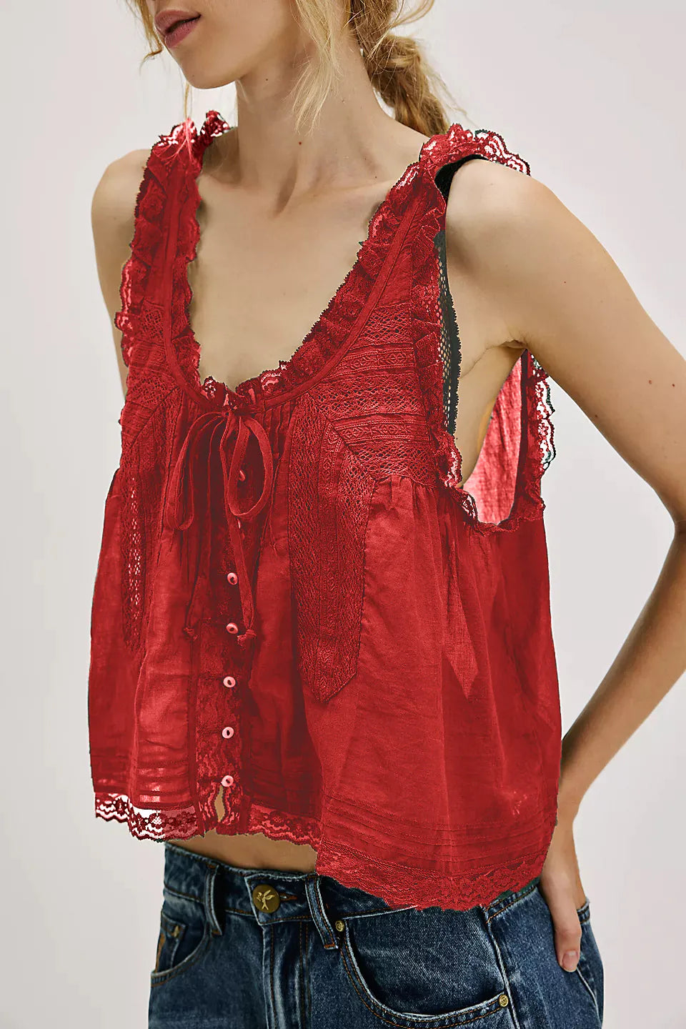 Plain Lace Tank Top