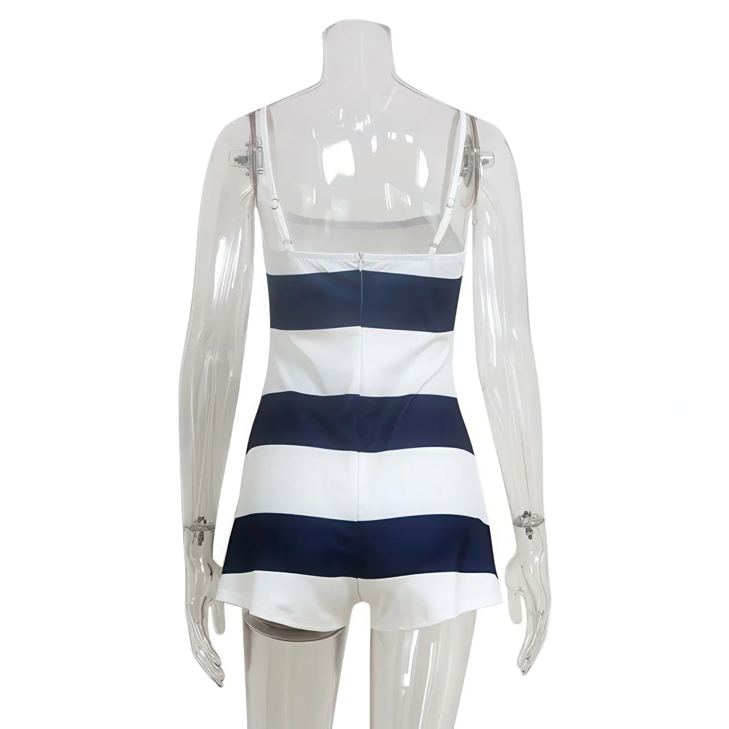 Sleeveless Suspender Striped Romper