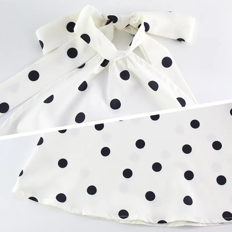 Polka Dot Halter Neck A-Line Dress