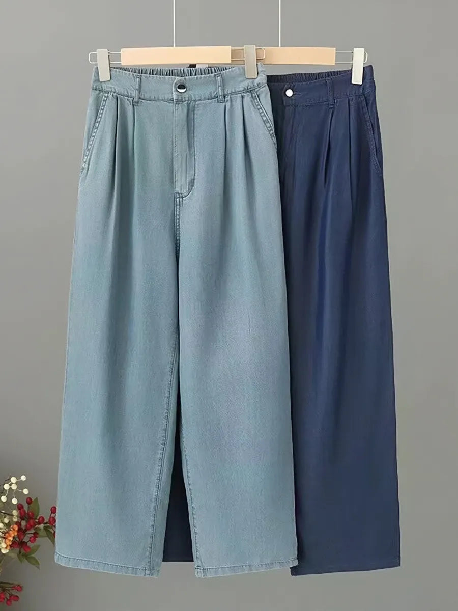 Solid Color Cool Straight Jeans for Women