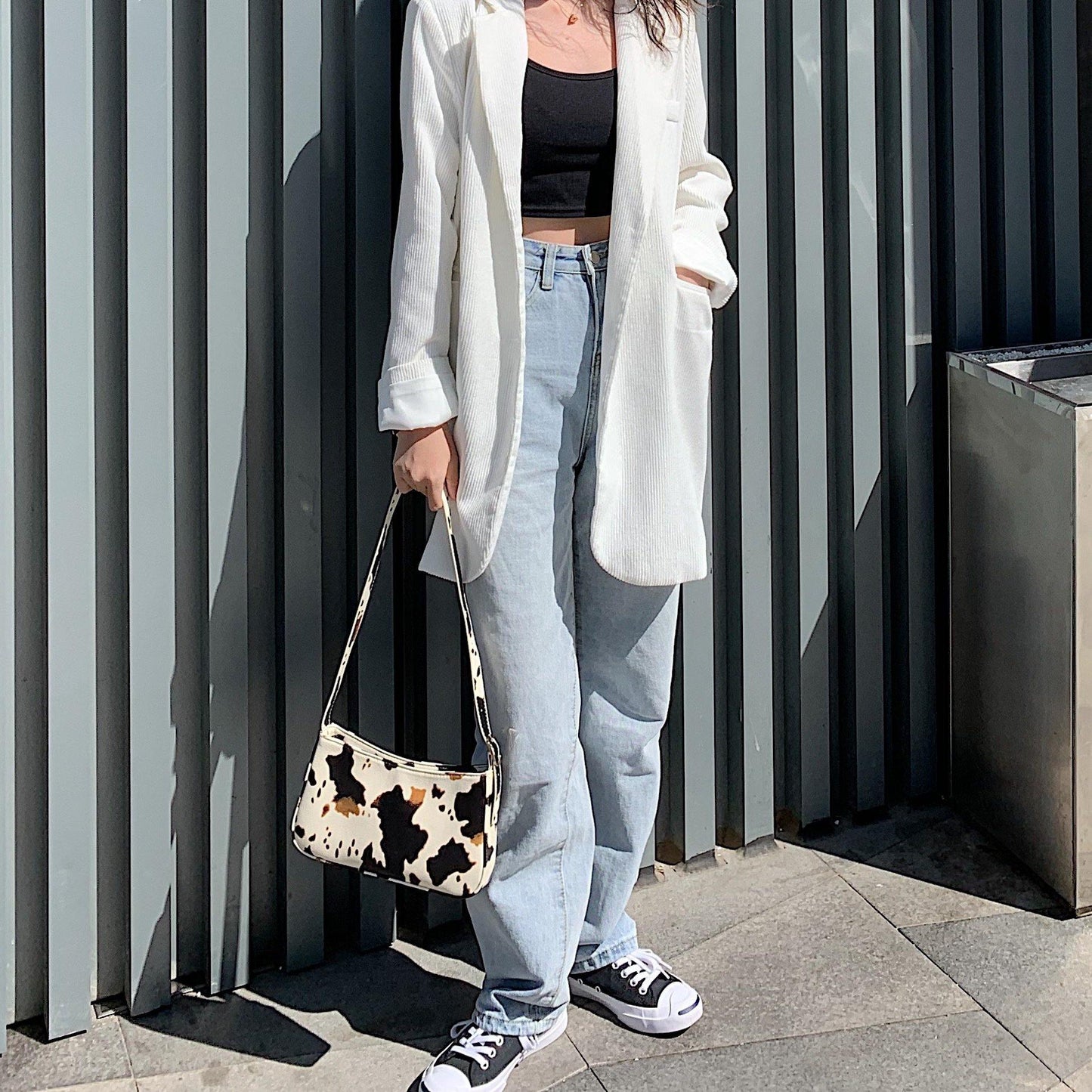 cow spot pattern shoulder bag | IFAUN