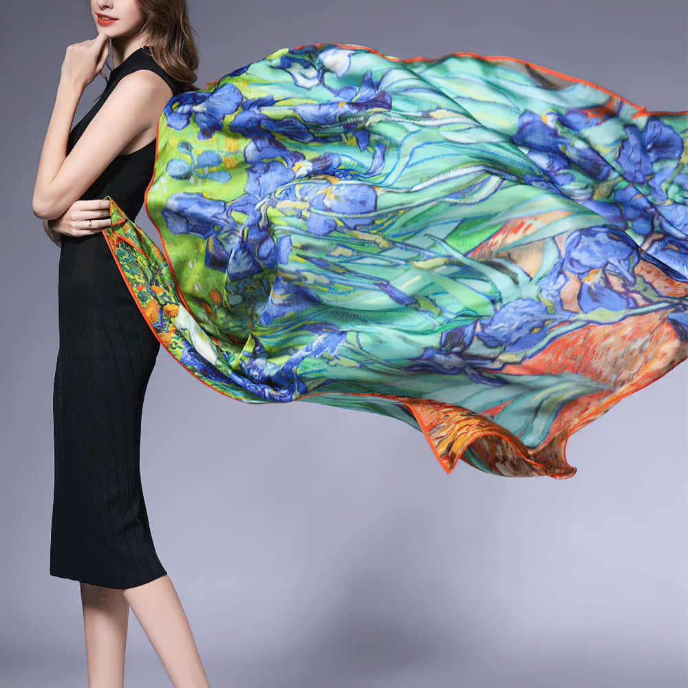 Fashion Women Shawl Print Silk Scarf  | IFAUN