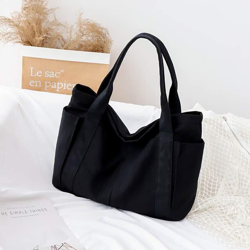 Casual large-capacity shopping bag simple one-shoulder big bag broadband tote bag  | IFAUN