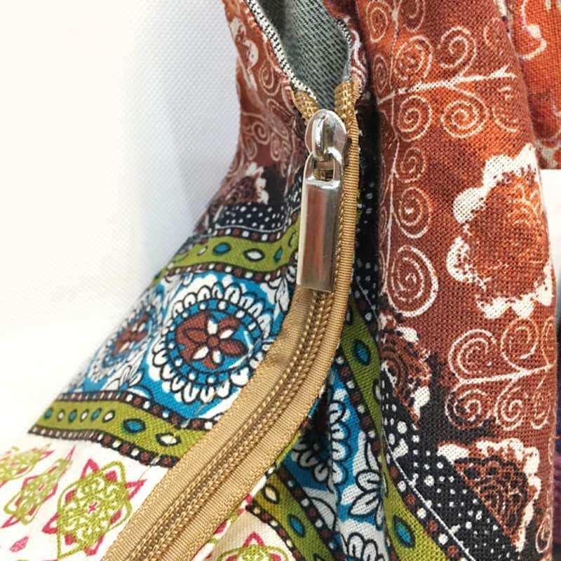Adjustable satchel in printed linen cotton bag | IFAUN