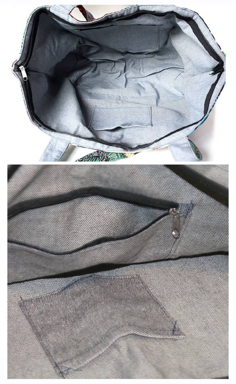 Color printed patchwork casual shoulder bag Tote bag | IFAUN