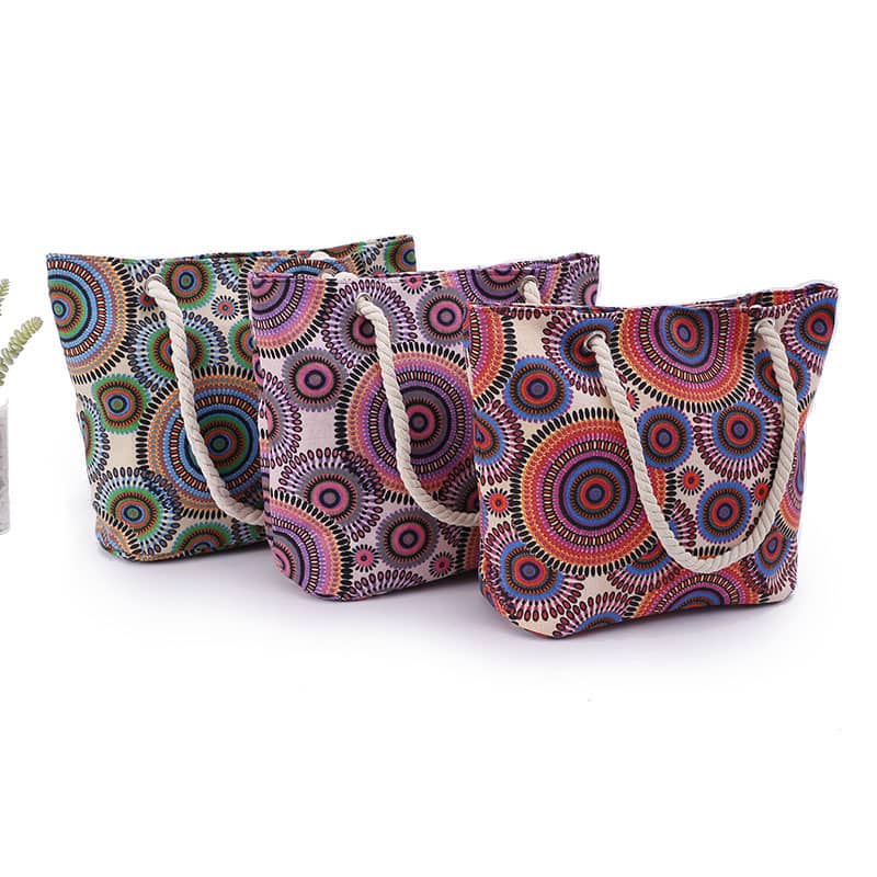 Geometric circle print creative tote bag | IFAUN