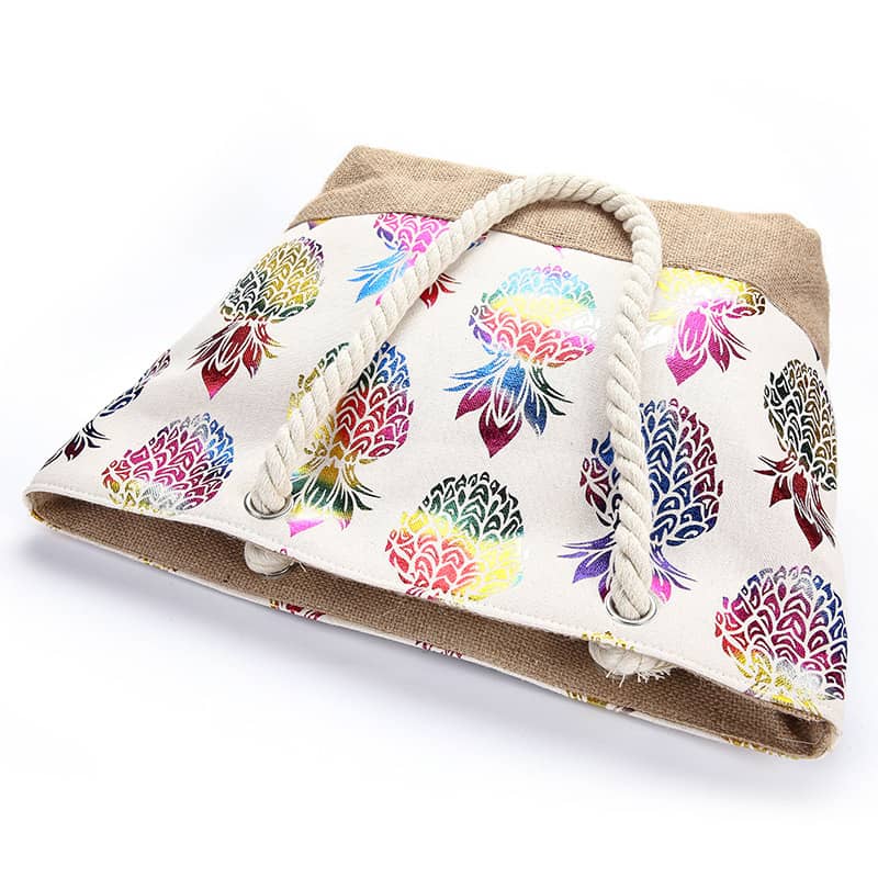 Simple pineapple print tote shopping bag | IFAUN