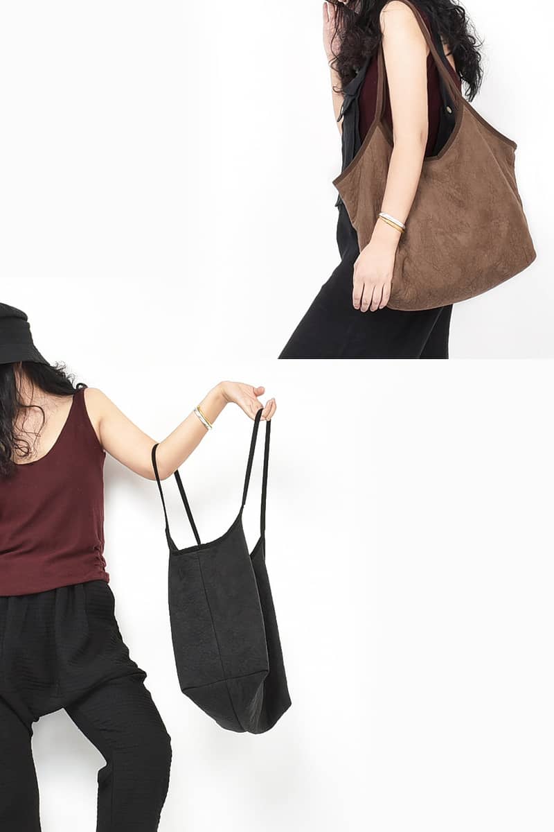 Simple casual Micro suede shoulder bag | IFAUN