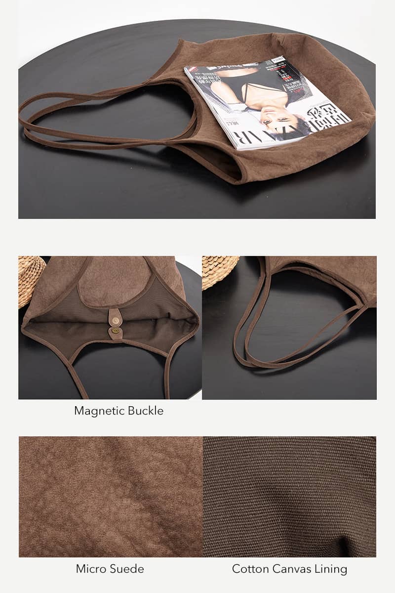 Simple casual Micro suede shoulder bag | IFAUN