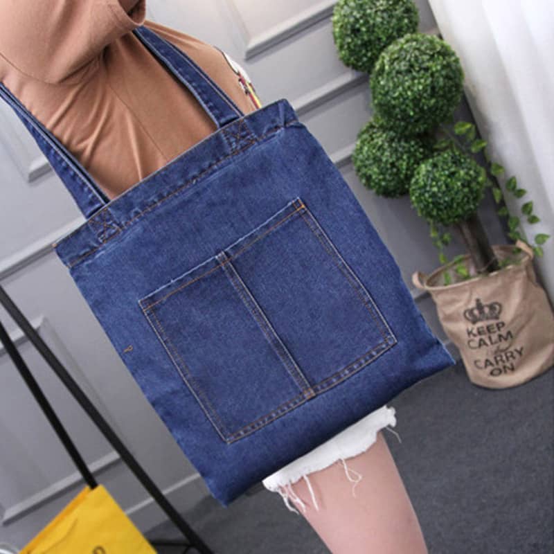 Casual street canvas denim shoulder bag  | IFAUN