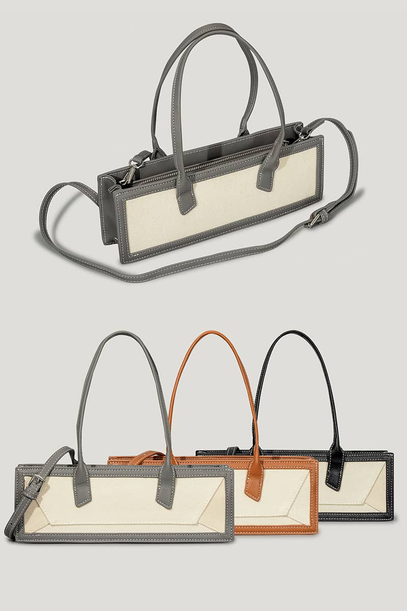Color Contrast PU Handbag Splicing Small Bag