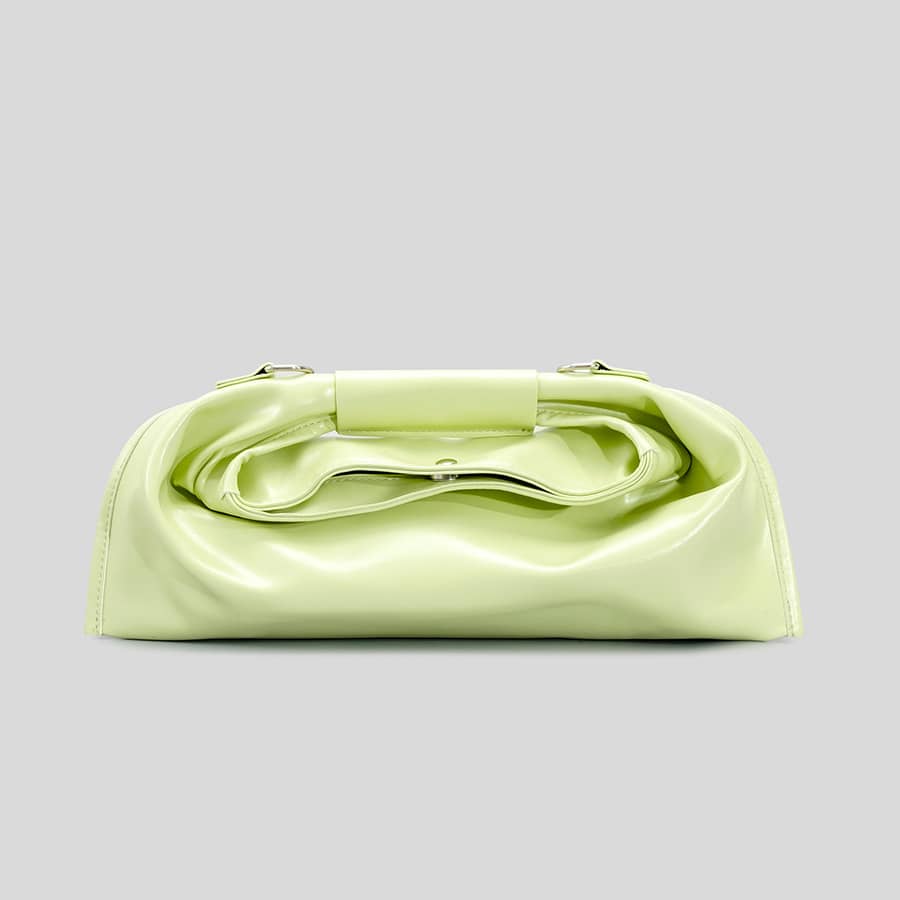 Solid color simple handbag pleated small bag