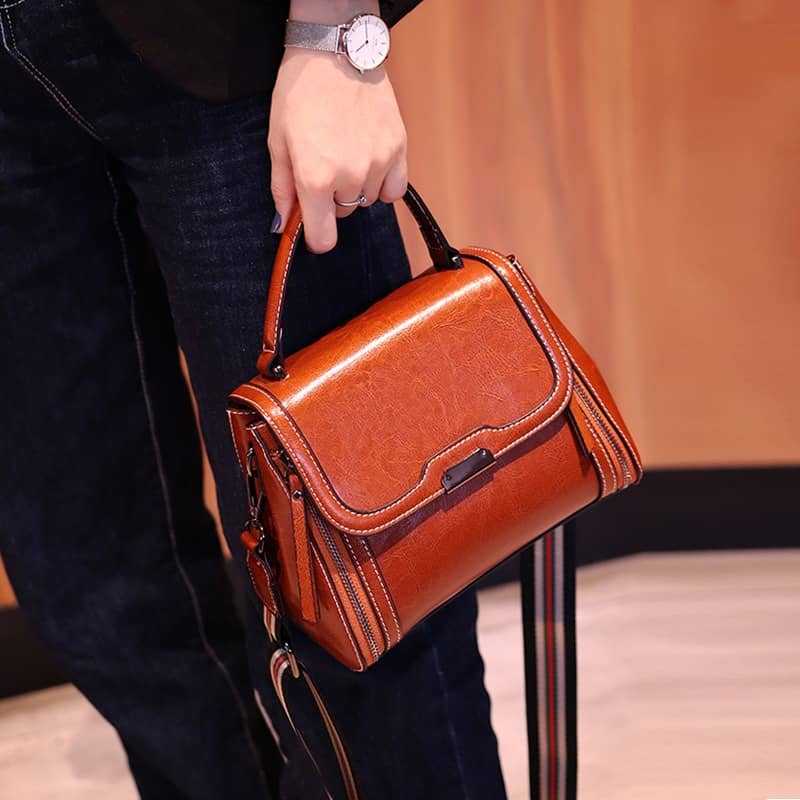 Retro style small square bag shoulder bag