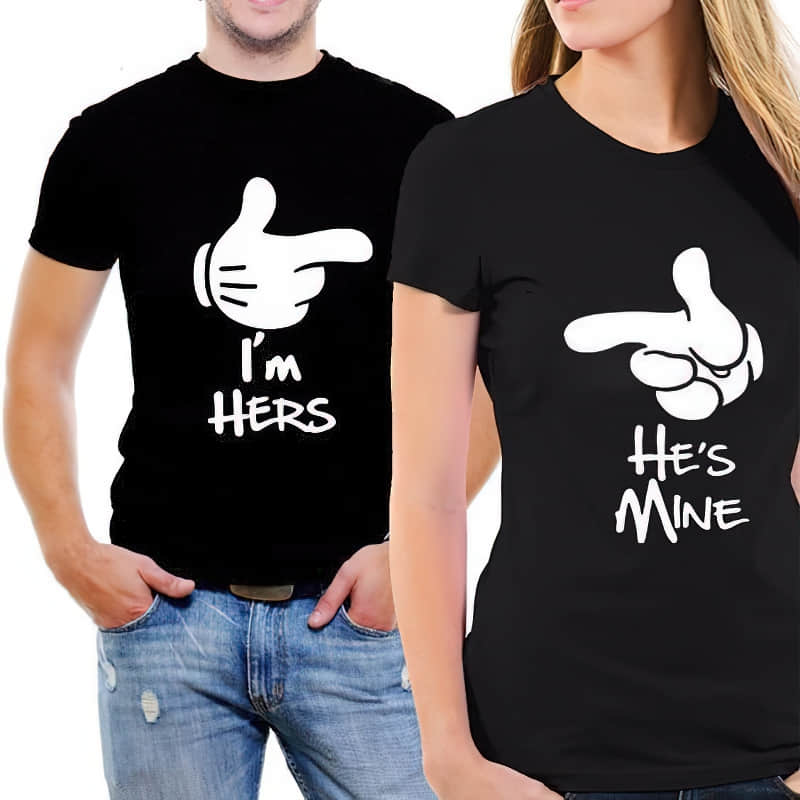 Loves printed short-sleeved round neck T-shirt / Finger | IFAUN