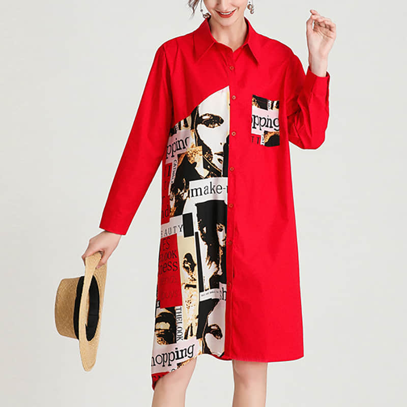Women's plus size mid-length shirt | IFAUN