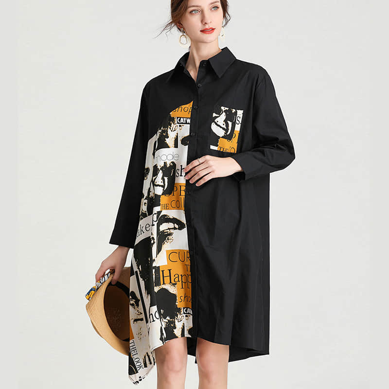 Women's plus size mid-length shirt | IFAUN