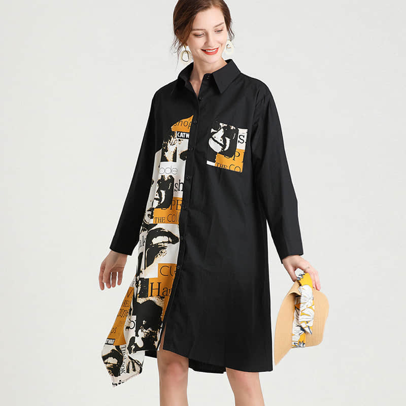 Women's plus size mid-length shirt | IFAUN