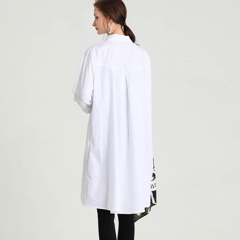 Women's plus size mid-length shirt | IFAUN