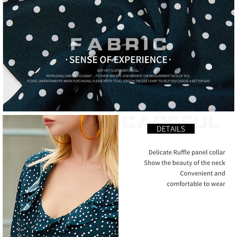 Fashion retro polka dot chiffon long sleeve top | IFAUN