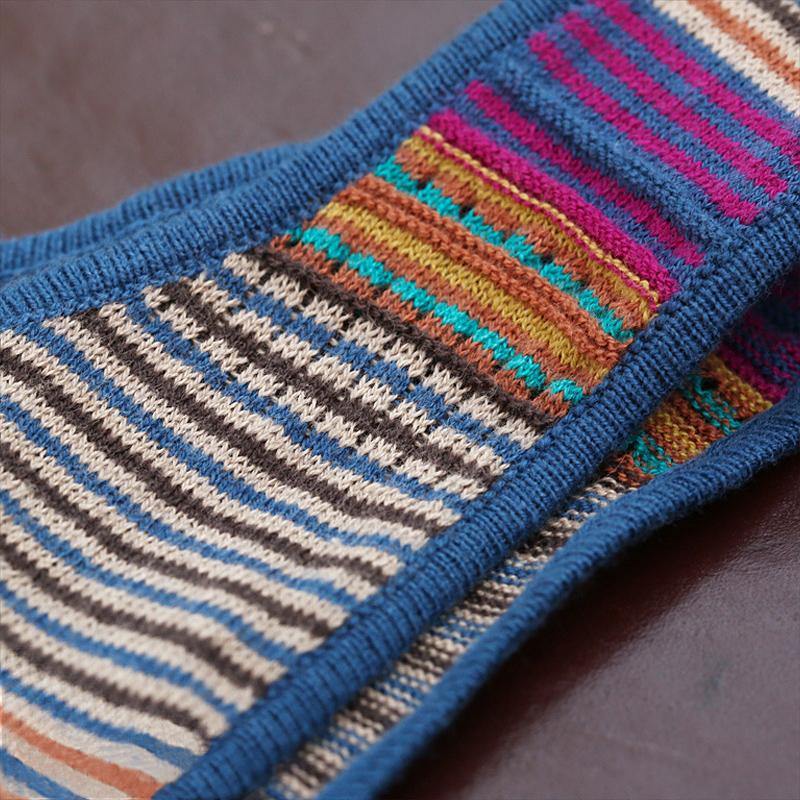 All-match stripe fashion sweater retro vest cotton and linen T-shirt | IFAUN