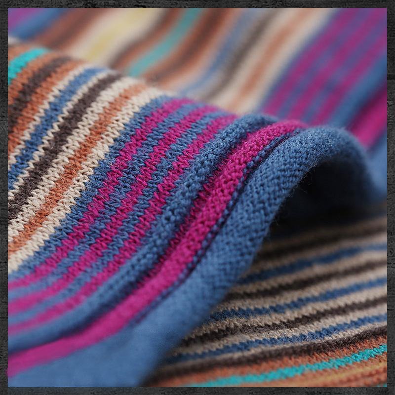 All-match stripe fashion sweater retro vest cotton and linen T-shirt | IFAUN