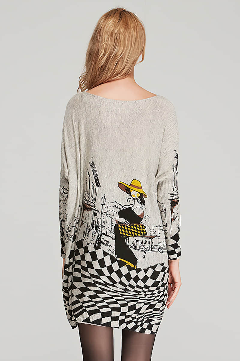 Women's plus size cartoon print pullover sweater | IFAUN