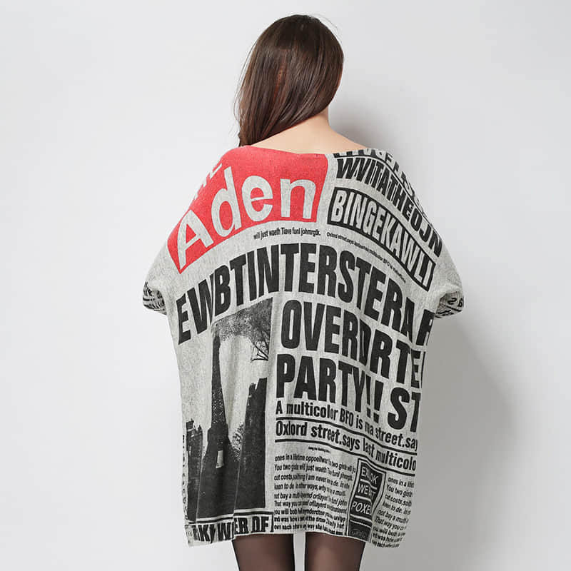 Women's plus size letter print pullover sweater | IFAUN