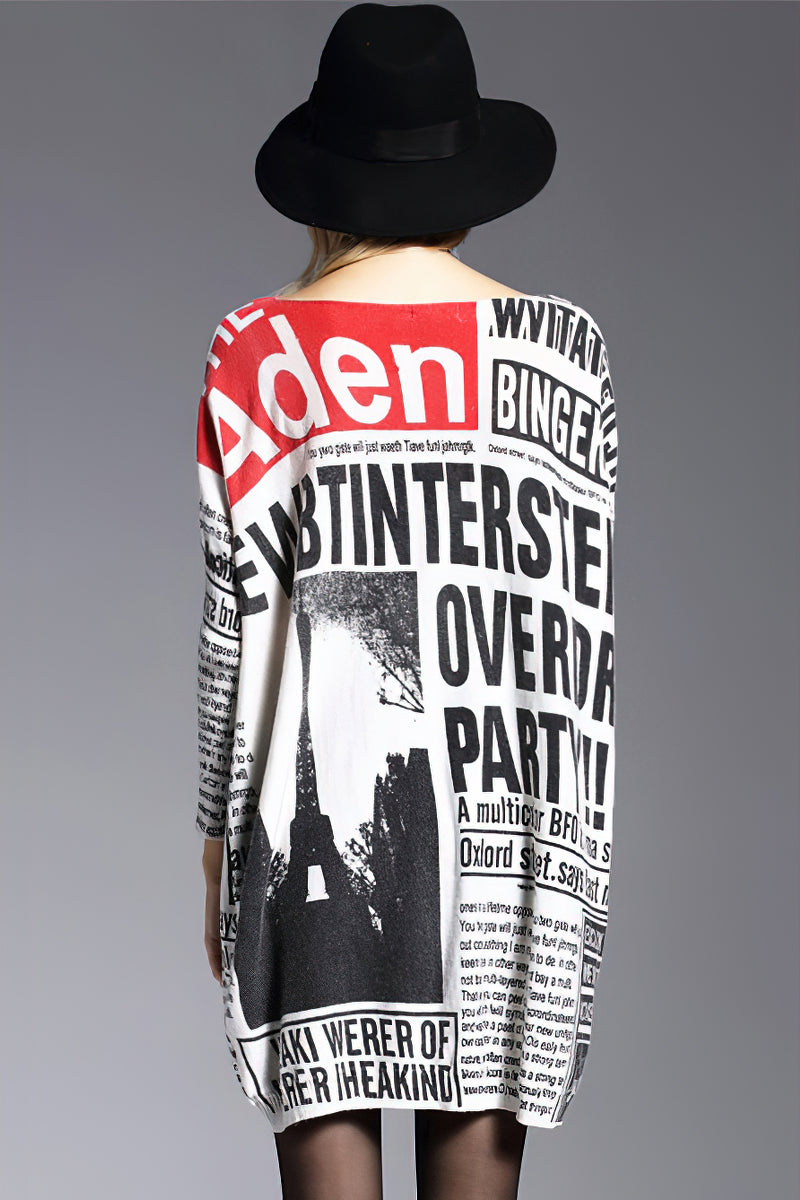 Women's plus size letter print pullover sweater | IFAUN