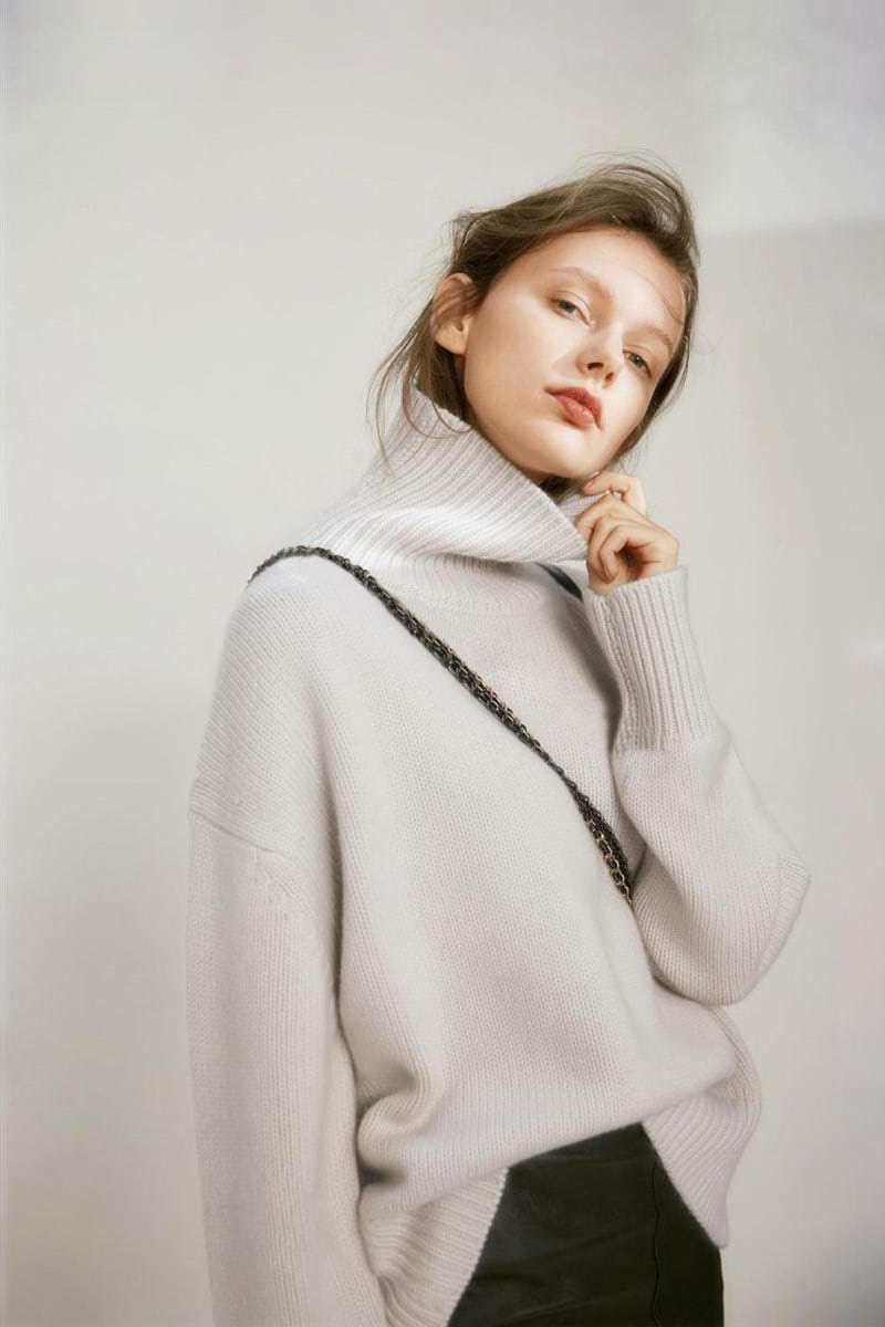 Thick Loose Slouchy Wool Turtleneck Sweater