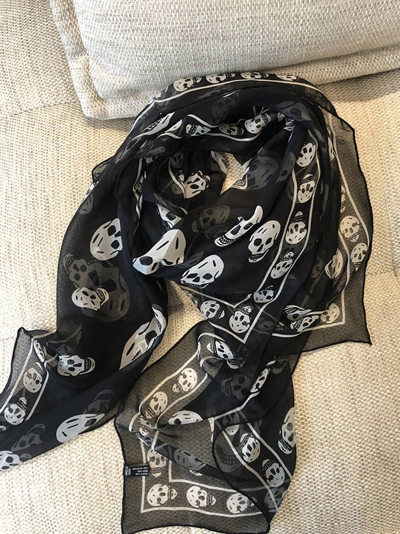 Classic skull silk big square scarf - 135*135cm