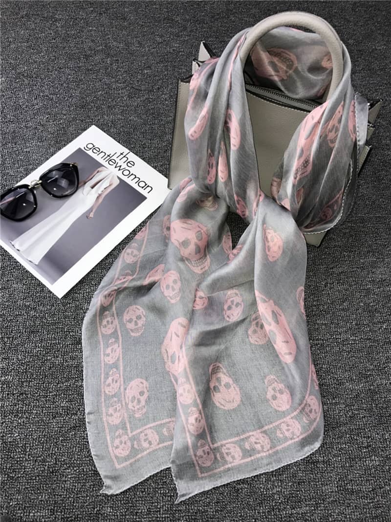 Classic skull silk big square scarf - 135*135cm