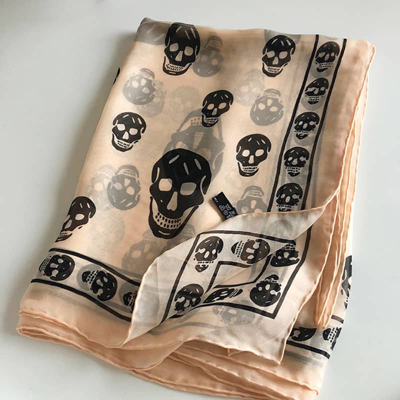 Classic skull silk big square scarf - 135*135cm