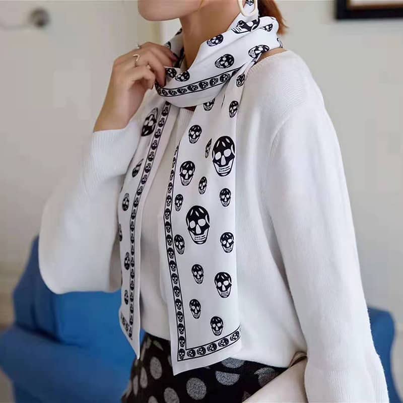 Skull print scarf - 160*20cm