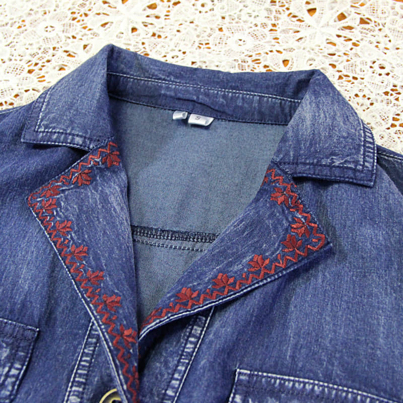 Mid-length belted Denim dress | IFAUN