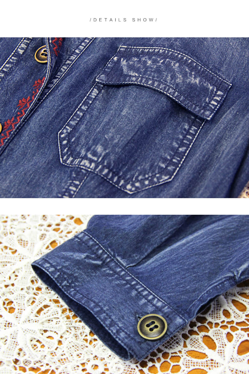 Mid-length belted Denim dress | IFAUN
