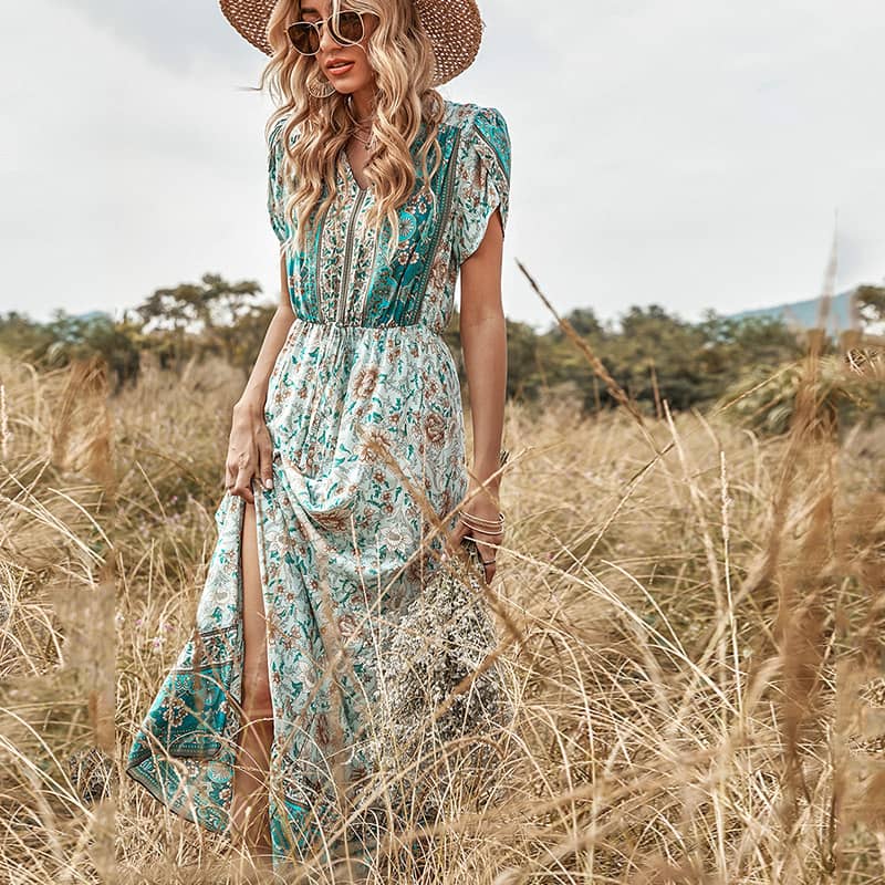 Casual holiday print dress