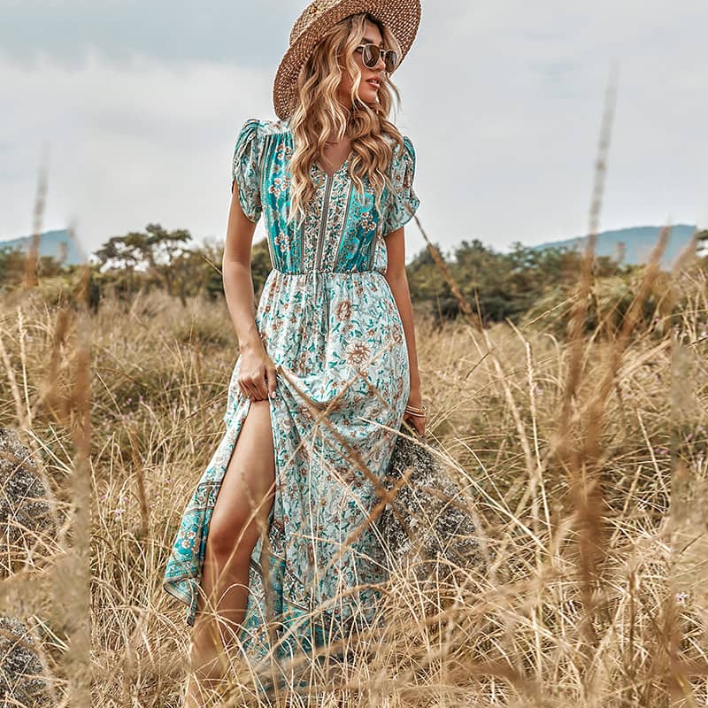 Casual holiday print dress