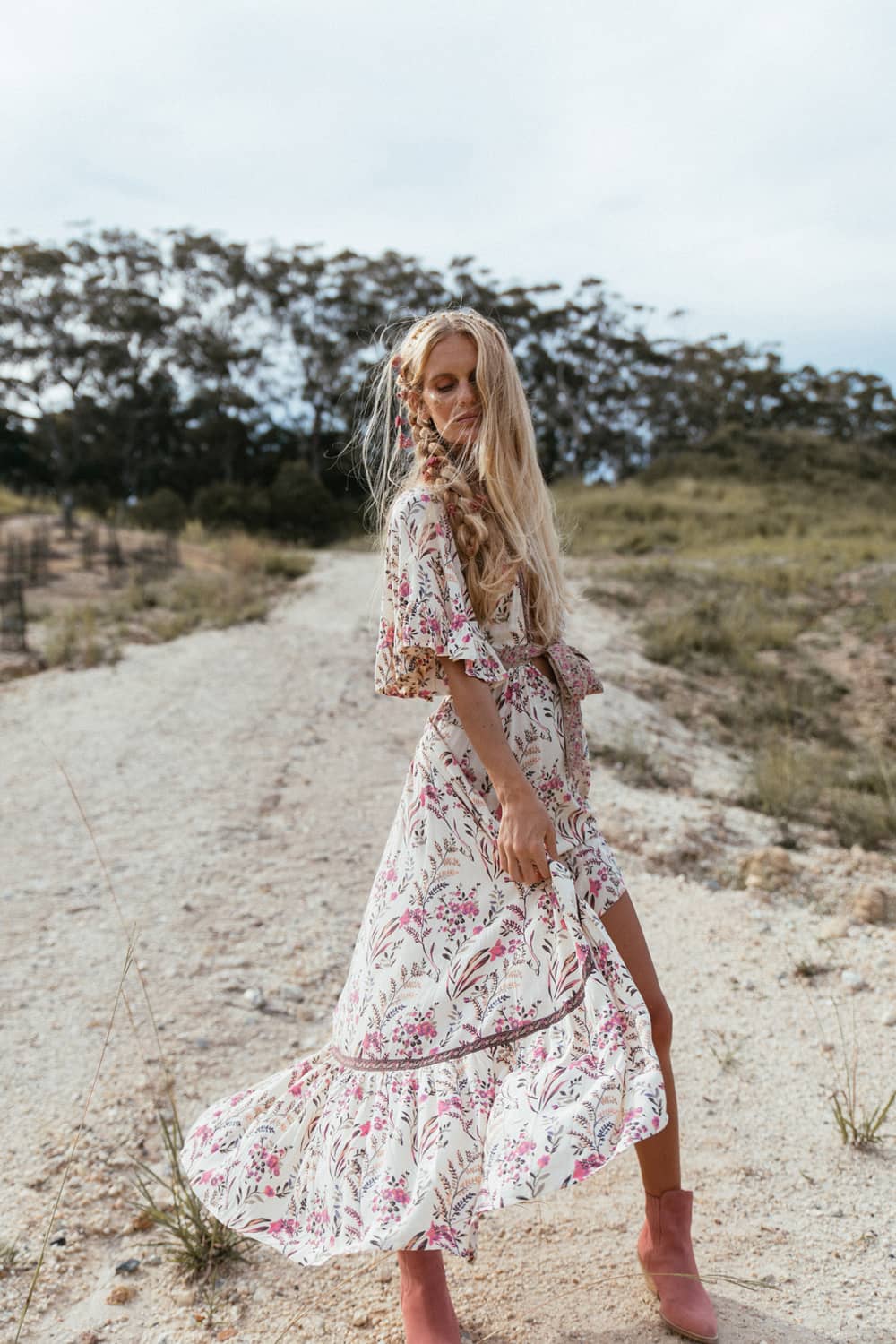 Bohemian Deep V Neck Tie Dress | IFAUN