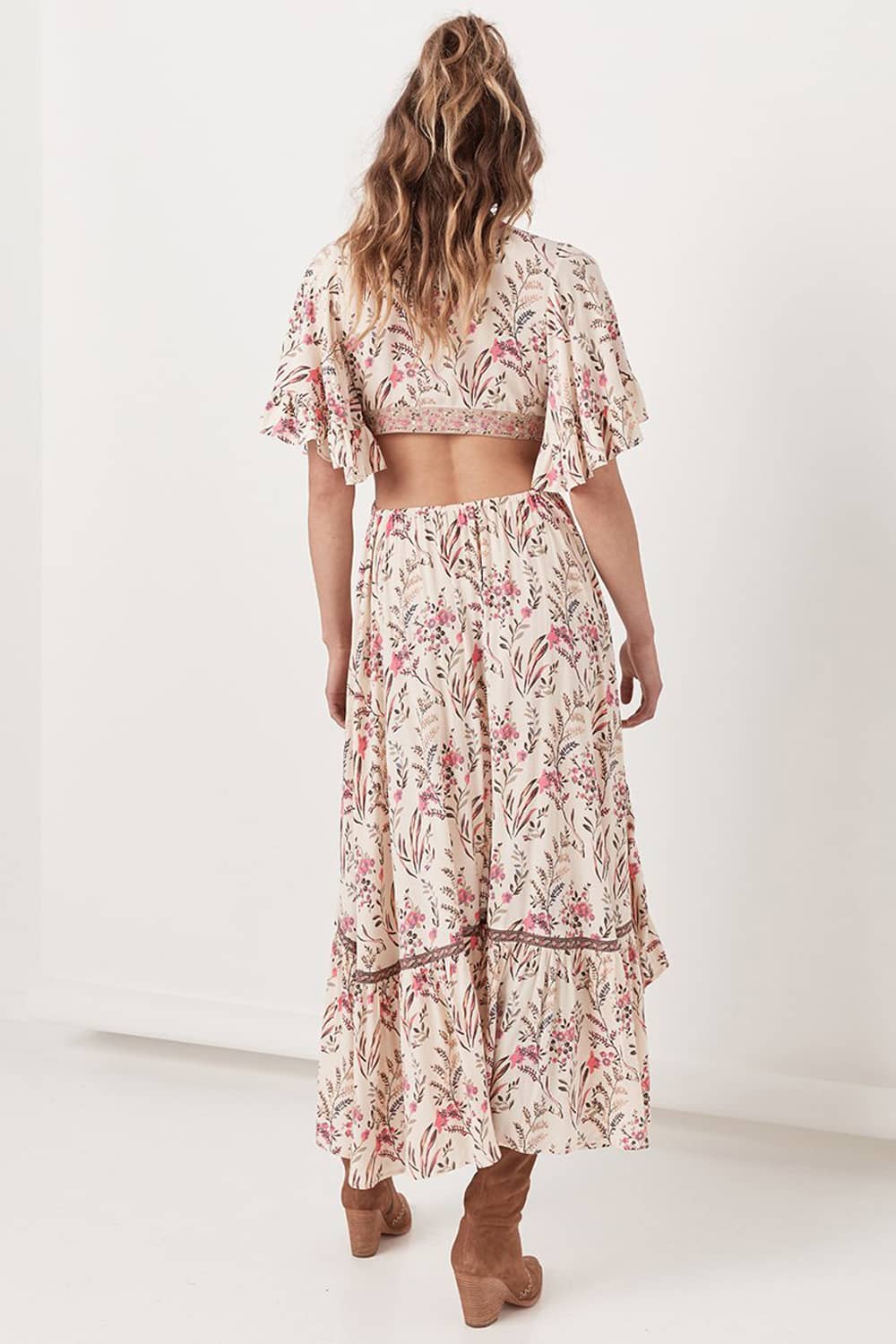 Bohemian Deep V Neck Tie Dress | IFAUN