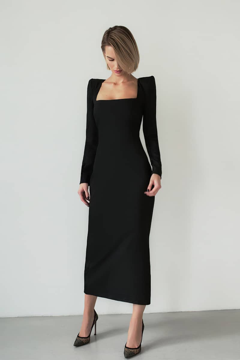 Slim fit hip wrap dress