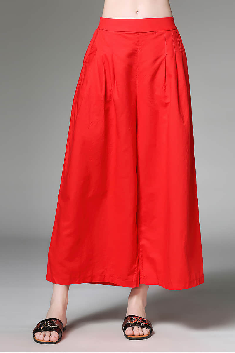 Large size loose and thin linen pants Red / 2XL | IFAUN