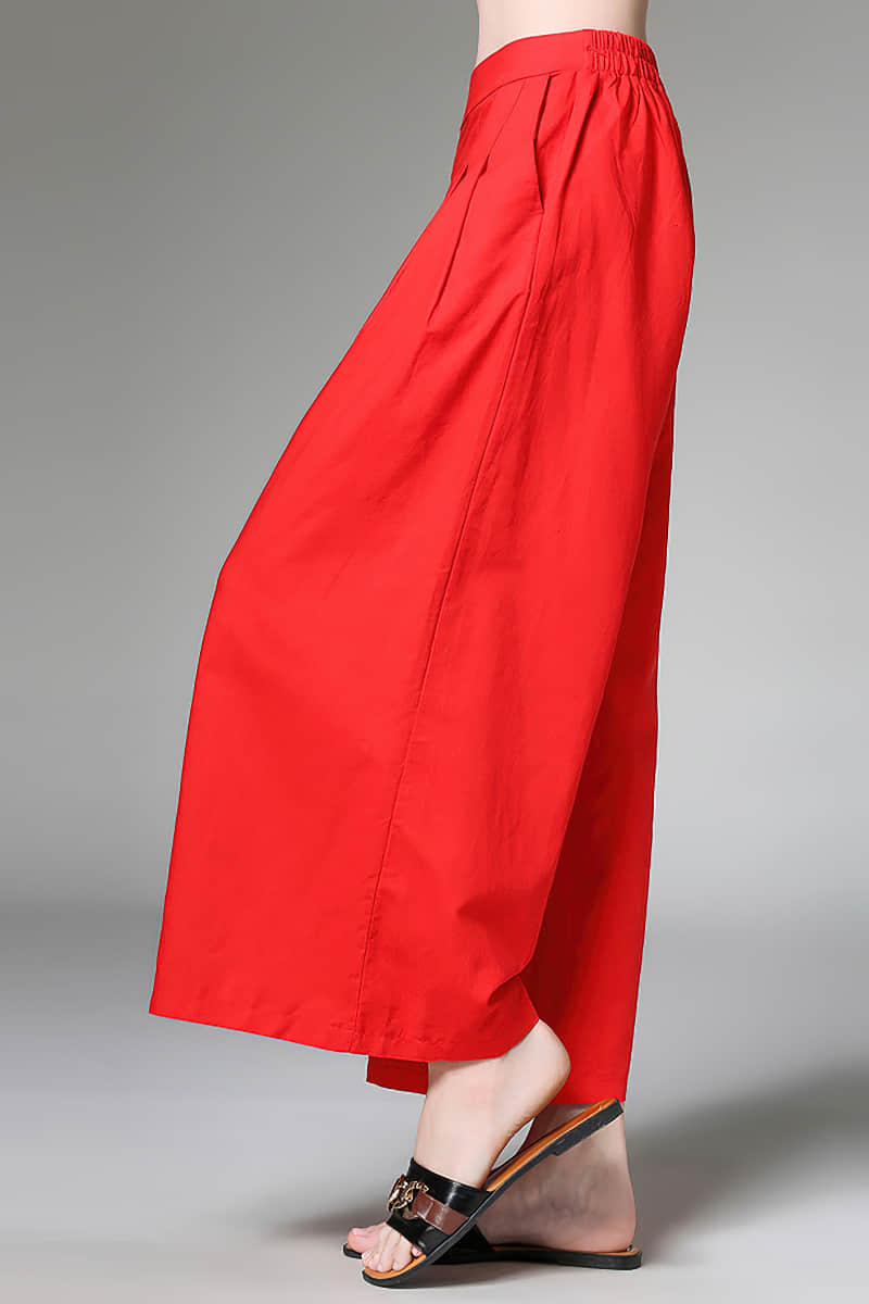Large size loose and thin linen pants Red / 3XL | IFAUN
