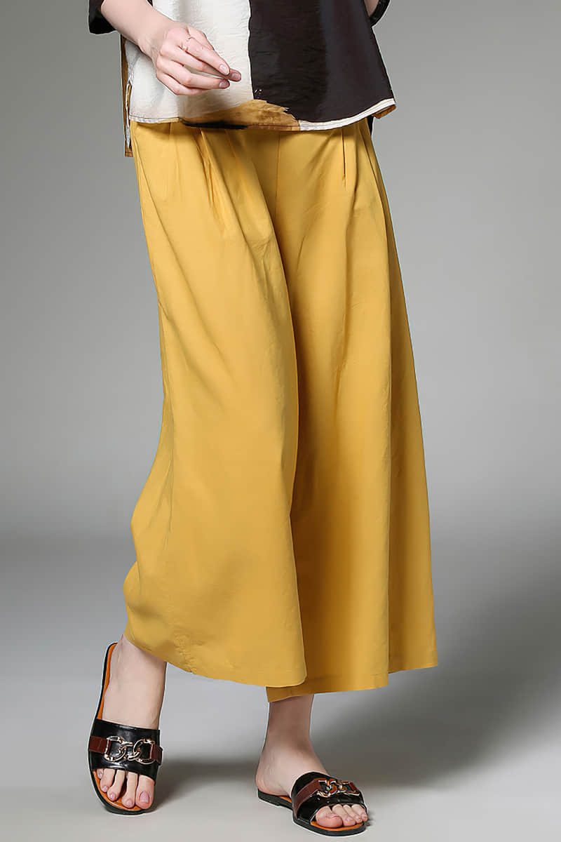 Large size loose and thin linen pants Yellow / 2XL | IFAUN