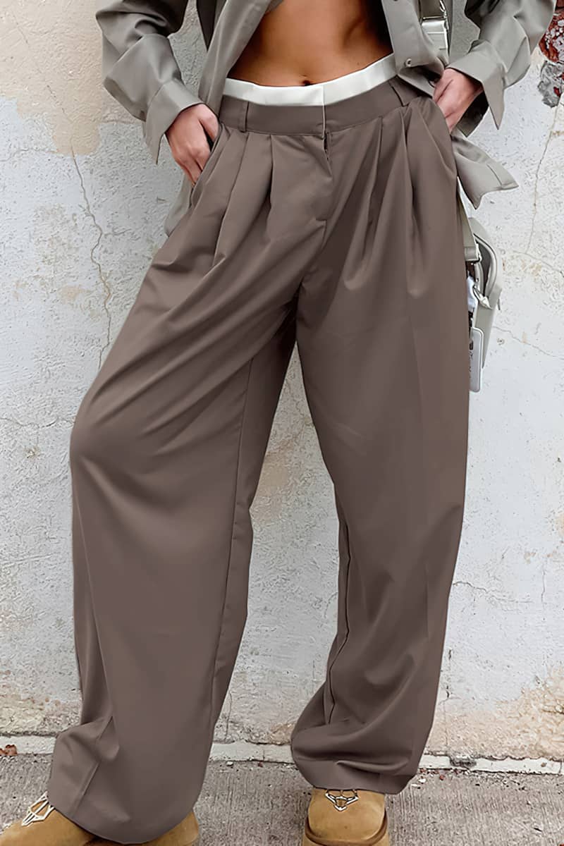 Women's contrasting loose harem pants