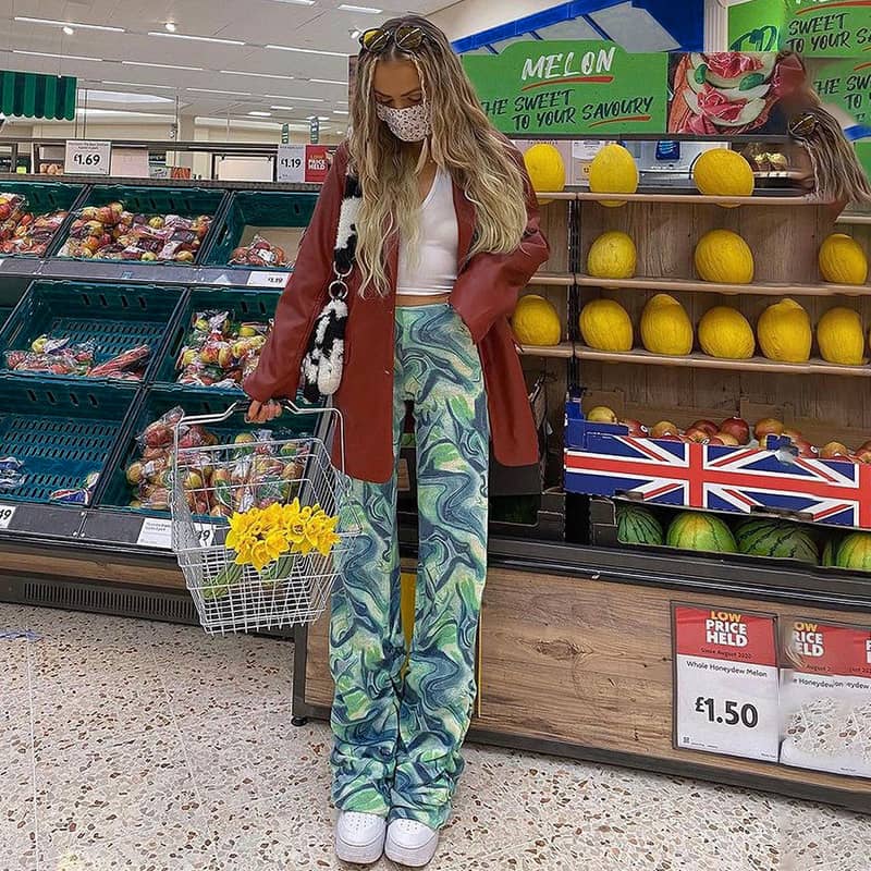 Tie-Dye Colorful High-Rise Wide-Leg Pants